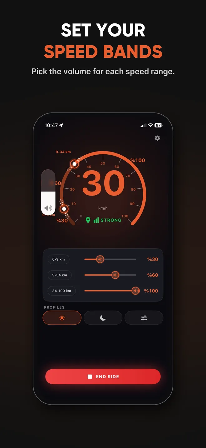 Set your speed bands